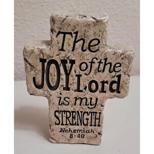 Nehemiah 8:10 Resin Cross Desk/Tabletop Bible Verse Scripture. Joy Of The Lord..
